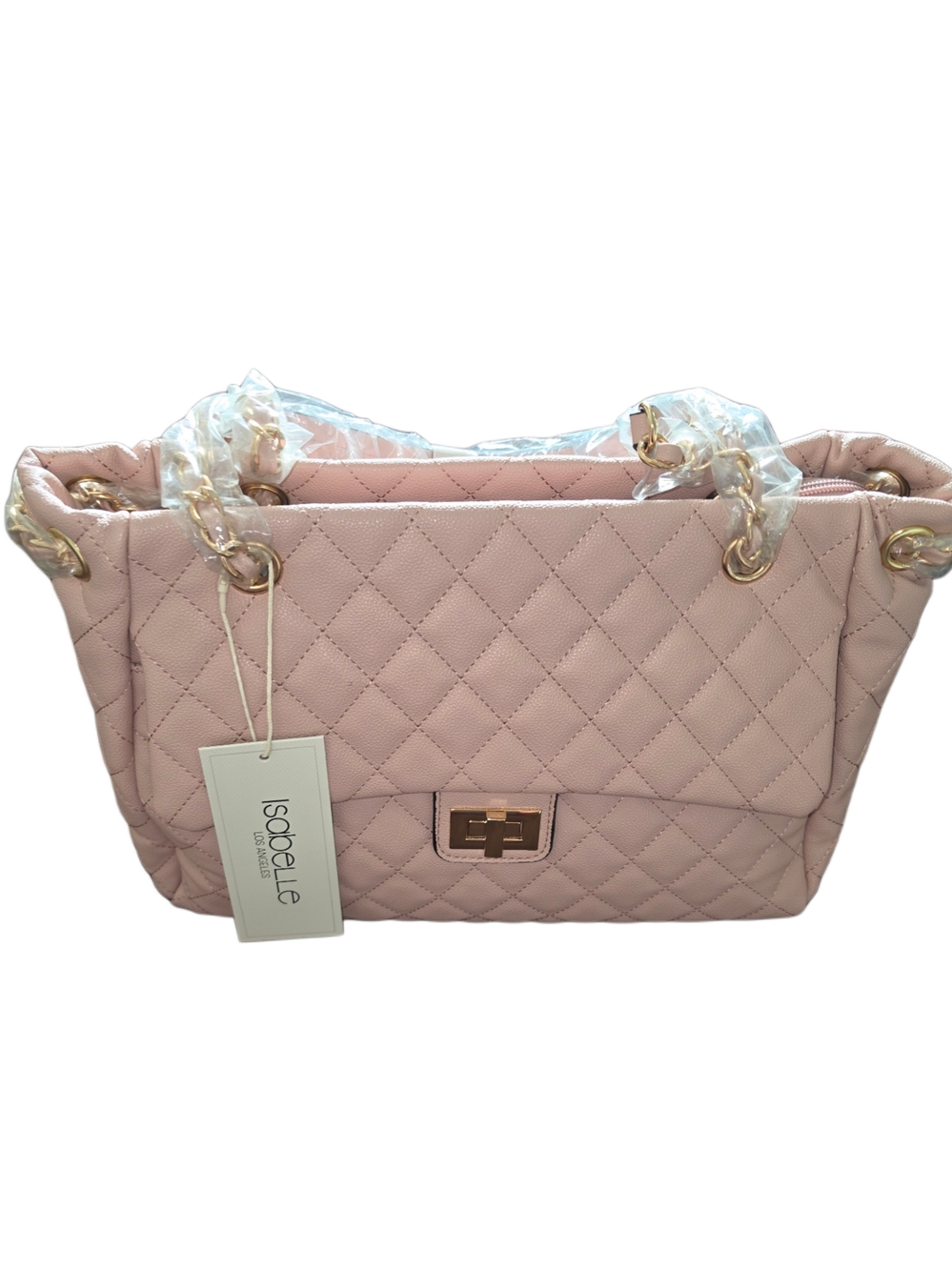 Brand New - Ello Pink Quilted Chain Strap Parisian Tote Bag